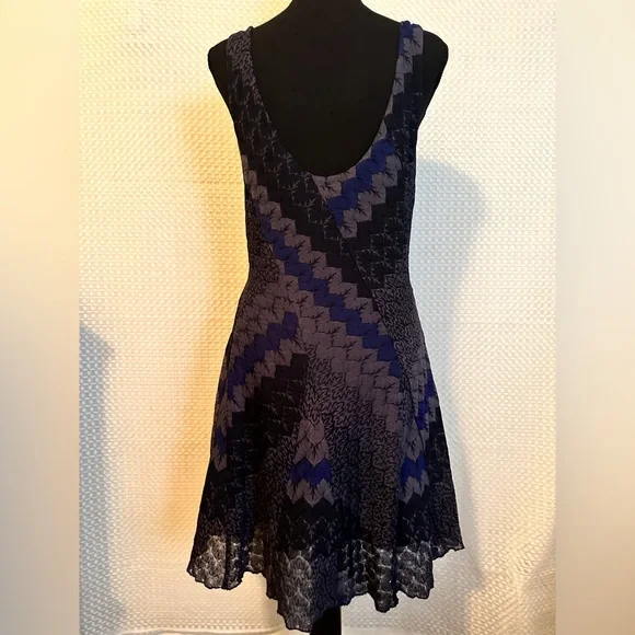 Free People My One & Only Mini Dress (GUC; Blue/Black; Sz. Large) - Picture 2 of 7